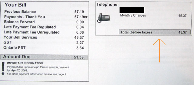 Stupid Bell Bill Highlighted Box