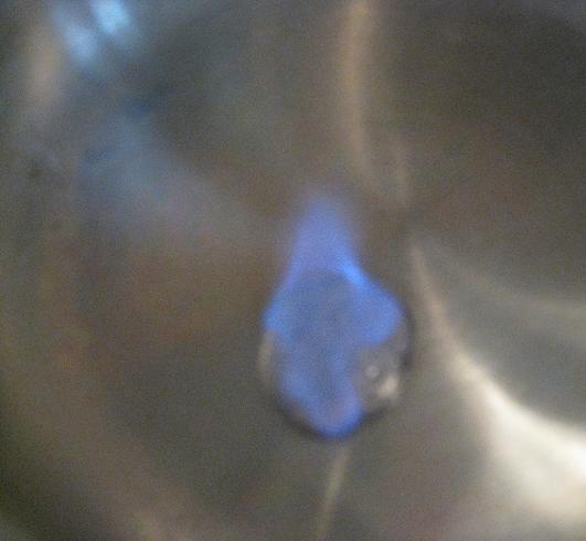 Setting Hand Sanitizer on Fire in a Pot. Direct contact with open flame was used as an ignition source.