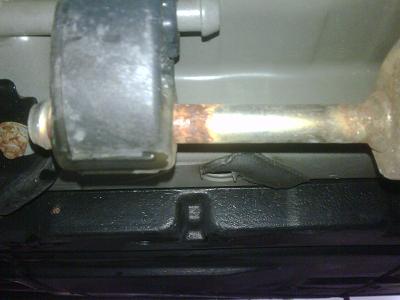 Some rust starting to appear on the exhaust system on a 2-year-old car.